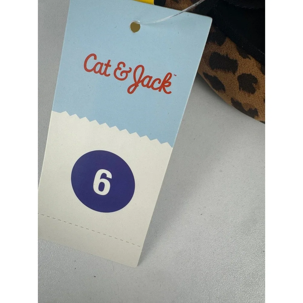 Cat & Jack Addy Toddler Girls Leopard Print Mary Jane Flats Shoes Size 6 NEW